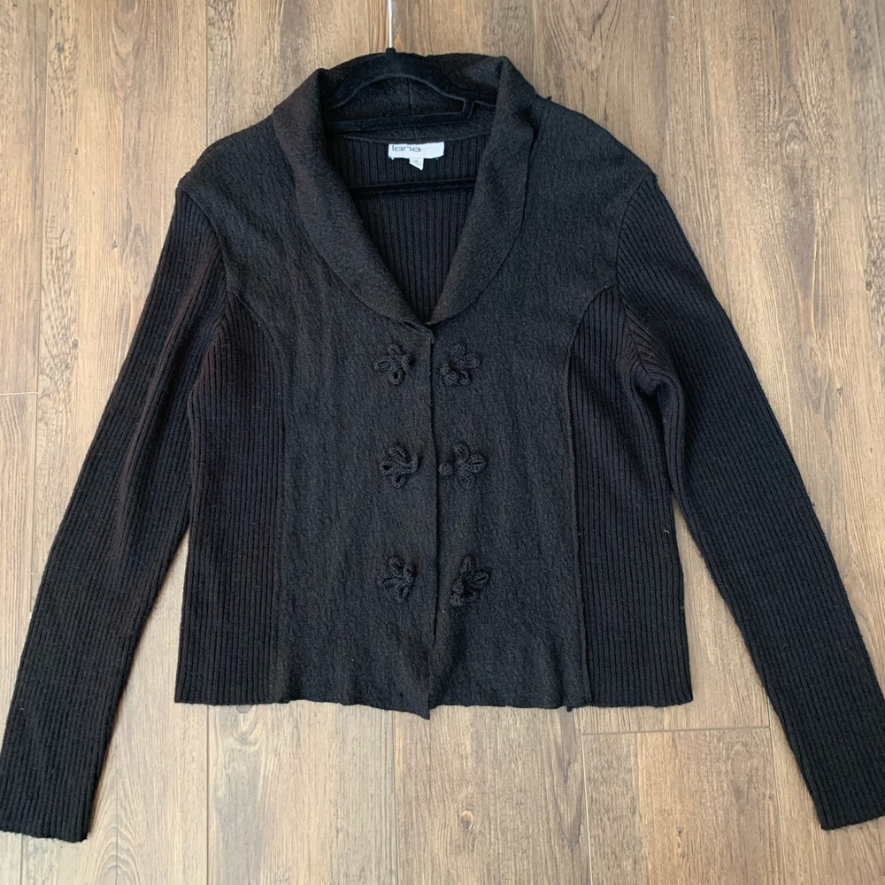 Classy LANALEE Mixed Knit Black Sweater